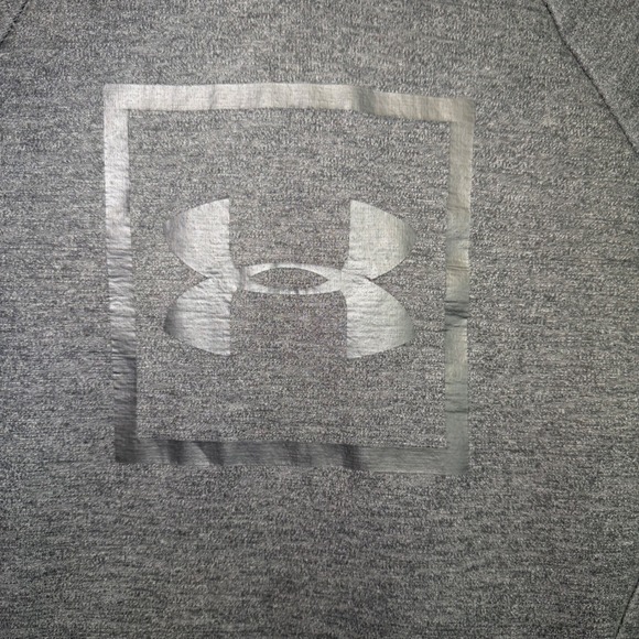 Under Armour Womens Charcoal Heather Gray Box Logo Pullover Hoodie Size Small - Picture 5 of 5